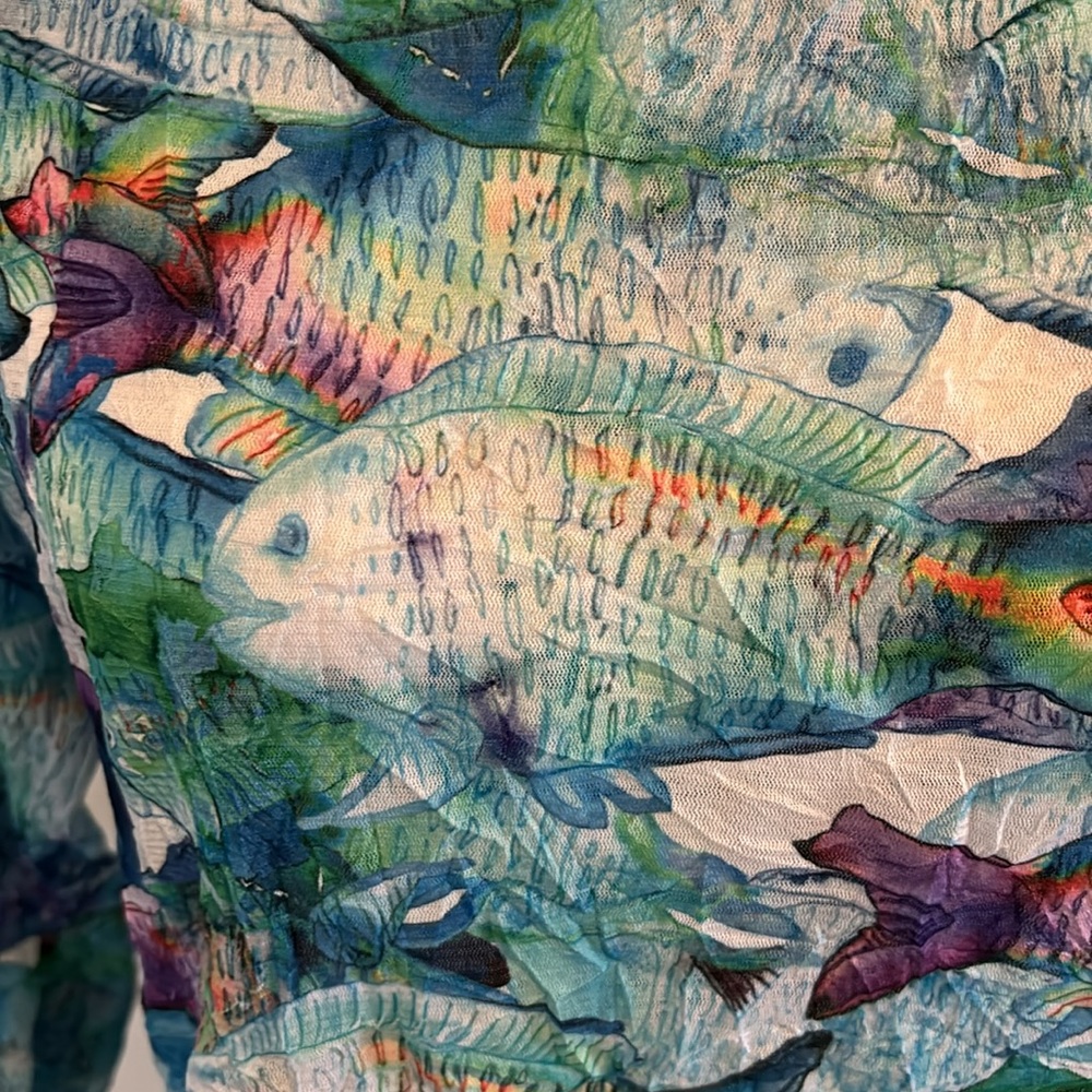 Snow Skins Fish Pattern Shirt - image 2